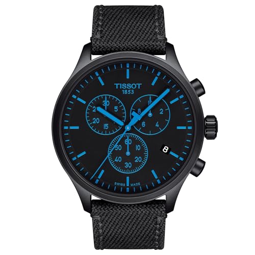 Tissot Men's Chrono XL Stainless Steel Swiss Quartz Sport Watch with Nylon Strap, Black (Model: T1166173705100)