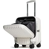 [プロエボ] スーツケース フロントオープン 機内持ち込み 33L 外せるキャスター ドリンクホルダー キャリーケース キャリーバッグ TSAロック ダイヤル サスペンション ストッパー ダブルキャスター 10005 1～2泊 3.42kg 33L 3辺合計104cm ([em92] エンボスアイボリー/SSサイズ / 1～2泊前後対応)