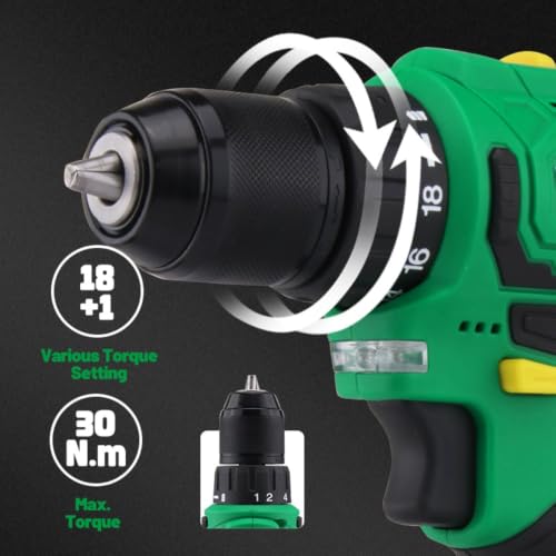 Image of 12V Brushless Cordless Drill Set, 3 /8 inch Ratcheting Chuck, 35N.m