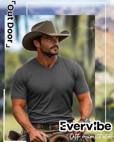 5 Pack Men's Big and Tall Shirts Casual V Neck Short Sleeve Tees Summer Cotton Basic T Shirts Multipack4