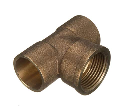 22mm x 22mm x 1/2" Threaded Centre Tees - End Feed - Bag of 2