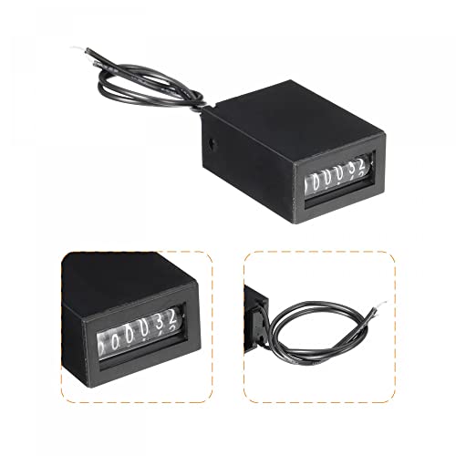 Image of uxcell Electromagnetic Counter 6 Digits 0-999999 Counting Range Electronic Pulse Counter Digital Totalizer DC 7-24V