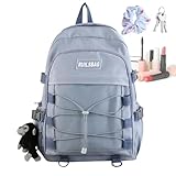 Ranley Mochila escolar – Mochila de malla con bolsillo, mochila de viaje para laptop, mochila para libros para viajes universitarios, negocios, senderismo, mochila impermeable para mujer, azul, Refer