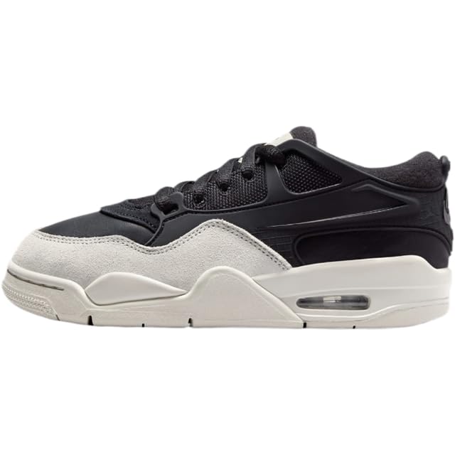 Air Jordan 4RM Big Kids' Shoes (FQ7938-001, Black/Dark Grey/Light Bone) Size 5