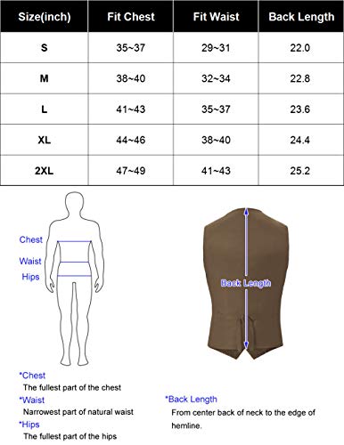 Men's British Herringbone Suit Vest Wool Blend Tweed Wedding Waistcoat Coffee M #TOP2