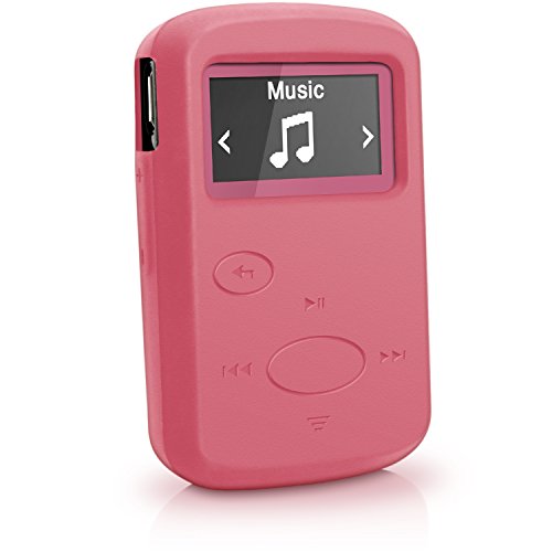 iGadgitz U3903 Silicone Gel Skin Cover Case Compatible with Sandisk Sansa Clip Jam MP3 SDMX26-008G (2015) - Pink