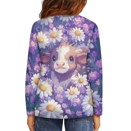 Image of Long Sleeve Shirts for Girls Winter Tops 3-16t Cartoon T Shirts for Fall Clothes