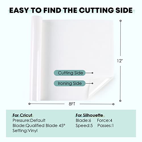 HTVRONT Clear HTV Vinyl for Sublimation 12" X 8FT Clear Sublimation