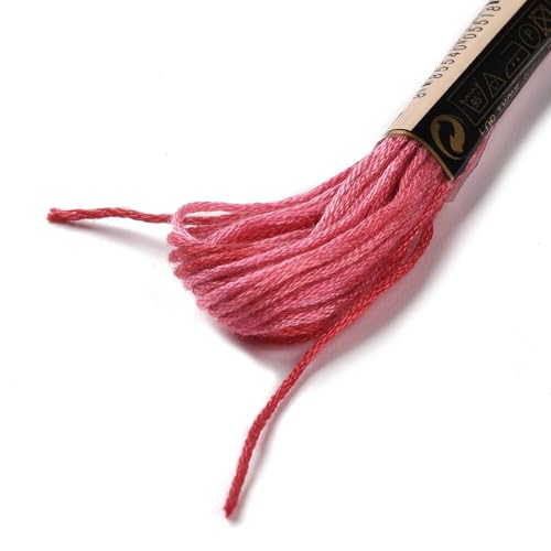 Image of FASHEWELRY 10 Skeins Embroidery Floss Friendship Bracelet String Threads 6-Ply 0.5mm Cerise Red Cross Stitch Embroidery Thread for Sewing Bracelet Making Stitching Crafts