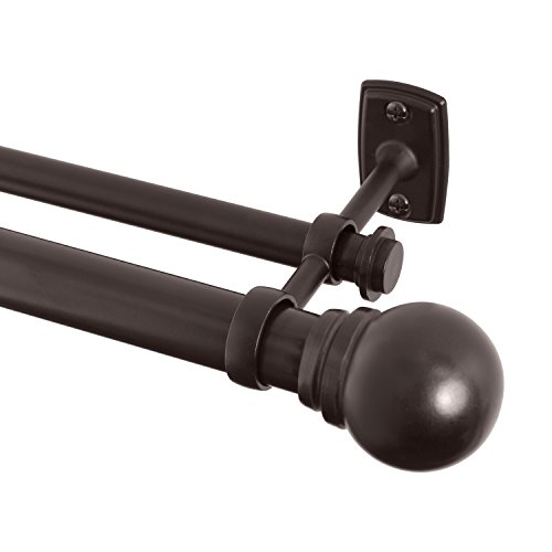 Kenney Kn85062V1 Hamlin Double Curtain Rod, 66-120", Weathered Brown #TOP2