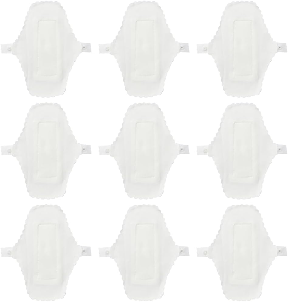 Ipetboom 9Pcs Reusable Waterproof Menstrual Cloth Pads Set - Washable Cotton Sanitary Towels with Button Closure for Leakproof Protection Travel Use and Everyday Comfort