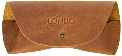 Londo Genuine Leather Eyeglass Case with Button Closure