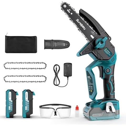 Mini Chainsaw 6 Inch, Sundpey Handheld Electric Chainsaw, Battery Powered, Mini Chainsaw Cordless for Cutting Wood, Pruning Branches, Home Wood-Working Cover