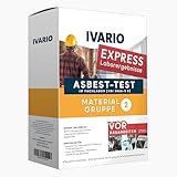 IVARIO Express Asbest-Test für Dachpappe, Fugenmasse, Farbe, Ausgleichsmasse, Fliesenkleber, Gussasphalt, Kieselgur, Mörtel, Putz uvm.