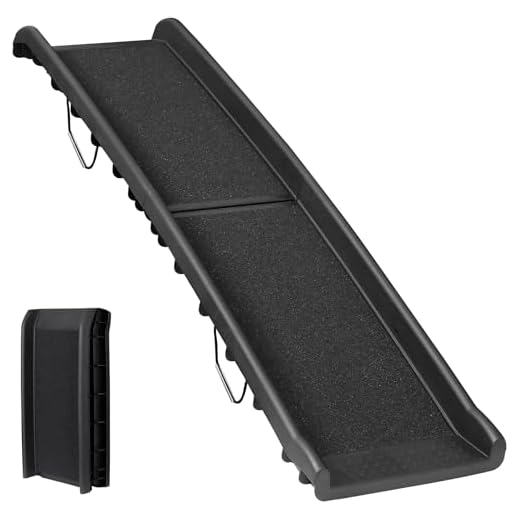 ZENY Portable Folding Dog Ramps for SUV, Truck, Car Ramp Stairs Step Ladder for Pet, Non-Slip Pet Ramp with Raised Siderails
