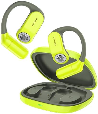 MOTIONS, MS-E52 OWS, Açık Kulak Tasarımlı Kablosuz Spor Kulaklık, Bluetooth 5.3, 30 Saat Pil Ömrü, Ultra İnce, Hafif, Ergonomik Tasarım, Çift Cihaz Desteği, Wireless, Yeşil