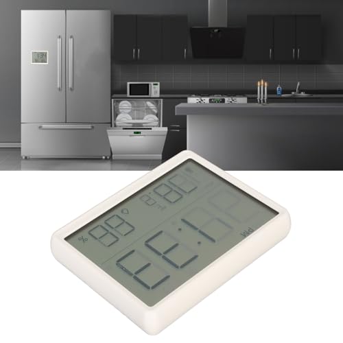Despertador Digital, Relógio Digital 12/24 Horas Com Monitor de Umidade de Temperatura Interna e Gra