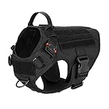 [MOLLE/PALs CARRYING]: dos tiras de Molle de 1 pulgada cosidas en ambos lados, permiten a tu perro llevar equipo en entrenamiento/caminata diaria/senderismo de aventura, es compatible con bolsa Molle/PALs, puedes también un gancho para perro, botella de agua y juguete a través de anillo en D