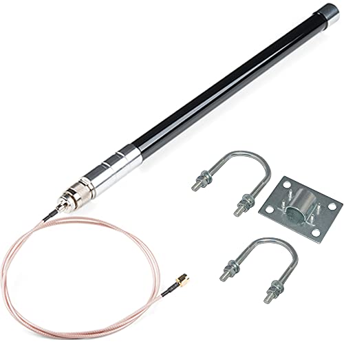10dBi Outdoor for LoRa Gateway 915MHz Antenna Omni Directional Fiberglass Antenna WiFi N Tyle Male Glass Mount Antennas for LoRa Helium HNT Mining (or Anything Else 900-950Mhz) Brackets Included