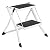 Delxo 2 Step Stool Stepladders Lightweight White Folding Step Ladder with Handgrip Anti-Slip Sturdy and Wide Pedal Steel Ladder Mini-Stool 250lbs 2-Feet