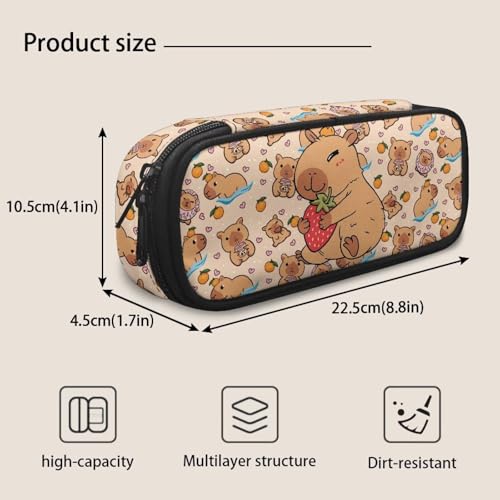 Image of Capybara Pencil Case Cute for Girls Boys Kids 3-5 6-8 10-12 Teen Pen Bag Zipper Pencil Pouch Multifunctional Storage Organzier Holder Box School Office Gifts