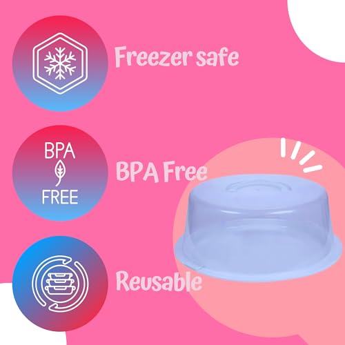 Boss Class 4) Reusable Plastic Cake Container With Lid, 12X4.75 Inch Clear Transparent Pies Keeper Pastry Dome Carrier Dessert Presentation Home Kitchen Gift Food Organizer & Custom Storage Carrier thumb #2