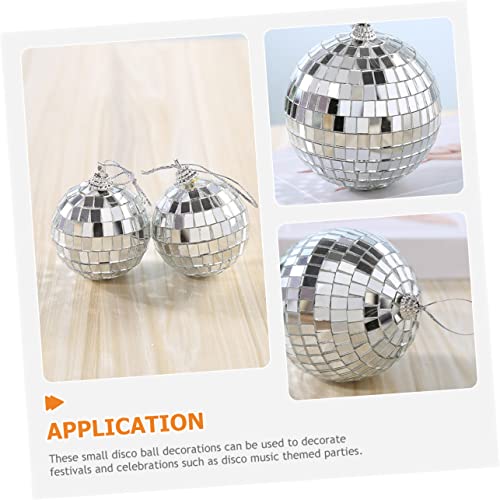 Bola espejada decorativa SaditY, 24 unidades, para árbol de Navidad, fiestas y decoración de eventos, diseño disco ball plateado con espejos pequeños miniatura 2