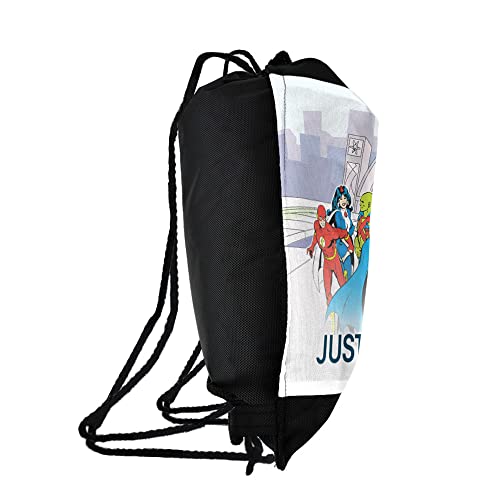 LOGOVISION Justice League Hall of Justice Drawstring Backpack Sports Bag Sackpack 17" x 13", Perfect for Gym, Yoga or Practice2