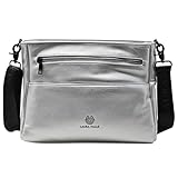 Laura Valle Bolso Bandolera Mujer Mediano Modelo MICHELLE – Bolso Bandolera Mujer Elegante y Práctico Modernos | Bolso Hombro Con Estilo Para Cada Día Y Cada Ocasión (Plata)