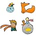 The Little Prince - Spilla da bavero in lega smaltata, motivo: volpe, luna, pianeta, idea regalo, Lega di acciaio immagine