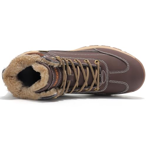 Image of TSIODFO Men Boots Winter Waterproof Outdoor Hiking Shoes Leather