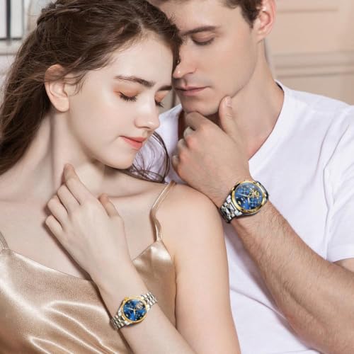 Image of OLEVS Couple Pair Watches Set Automatic Mechanical Self Winding