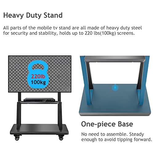 Soporte móvil de piso para TV 32-75 pulg ajustable miniatura 3