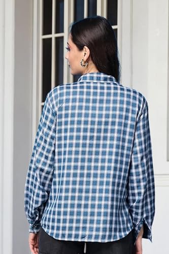 Image of POPWINGS Casual Checks Print Shirt for Women | Cotton Full-Sleeves Women Shirt | Summer Shirt for Women | Stylish Shirt for Women