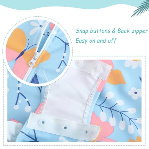 Image of Baby and Toddler Girls One Piece Rash Guard Swimsuits for Girls Long Sleeve Swim Shirts with Sun Protection