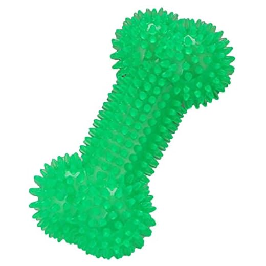 BEIXI Hållbar hundvalp hund pipande tuggben leksaker, bitbeständig giftfri mjuk naturlig TPR-gummi, hund husdjur tugga tand rengöringsring leksak (grön) (färg: Grön)