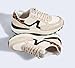 LUCKY STEP Women's Retro Fashion Casual Sneakers Platform Classic Trendy Trainning Anti-Slip Tennis Travel Walking Shoes(Beige,8)
