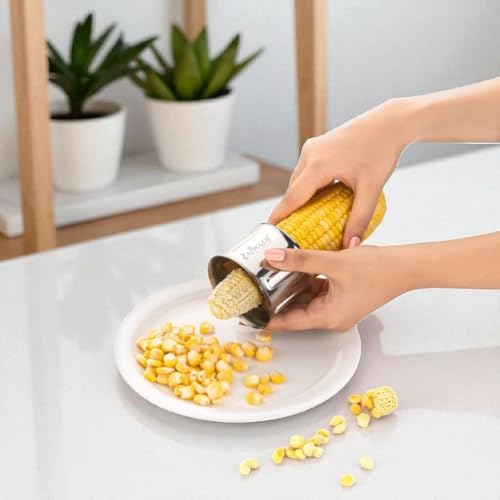 Image of Rajwadi Corn Cutter /Corn Stripper, Corn Seeds Remover, Stripping Kernels Remover, Corn Zipper, Corn Cob Stripper, Corn Peeler for Kitchen