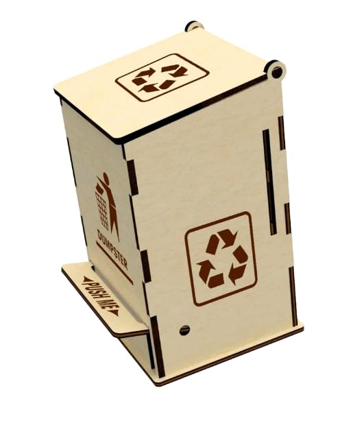 LASERMEECRAFT Miniature Wooden Pedal Bin - Desk Wastebasket, Small Trash Can, Novelty Gift | Made in India, 7.6x7.3x12 cm 1