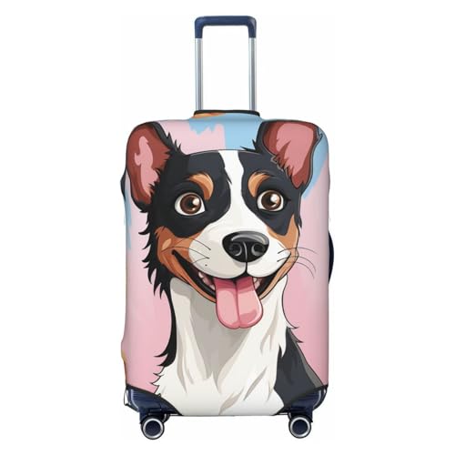 Housse de bagage pour chien Rat Terrier noire élastique XL pour valise de 45 à 81 cm