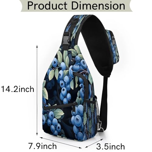 Bolso cruzado unisex estilo sling azul arándano miniatura 2