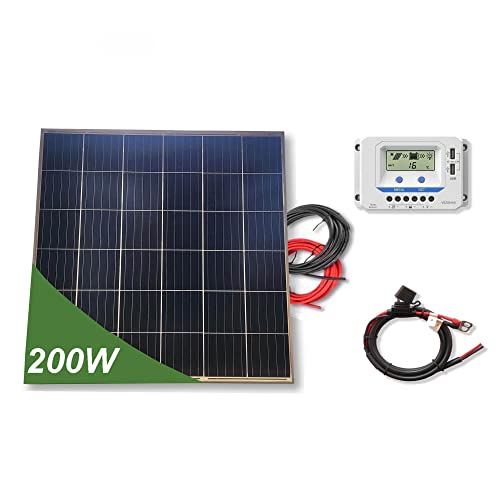 Kit 200W PRO 12V panel solar placa cuadrada monocristalina células PERC de alta eficiencia para caravanas autocaravanas