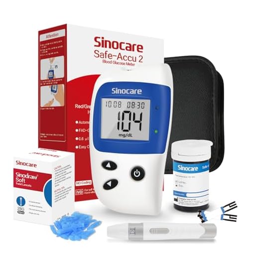 Sinocare Medidor de Glucosa en Sangre, Glucometro, Kit de 25 Tiras Reactivas para Prueba Glucosa en Sangre (Safe-Accu2)