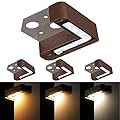 LEONLITE 3CCT LED Hardscape Lighting, 2700K/3000K/4500K Selectable, Corner Hardscape Lights Low Voltage, 12-24V Retaining Wall Lights, ETL Listed, 3W Right Angle Outdoor Step Light, Bronze, Pack of 4