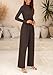 PRETTYGARDEN Womens Jumpsuit Dressy Casual Spring Fall Fashion One Piece Outfits Long Sleeve Mock Neck Wide Leg Pants Rompers (Coffee,Medium)