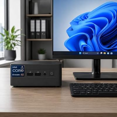 ASUS NUC 13 Pro Tall Mini PC Desktop, Intel Core i5-13420H (Up to 4.6 GHz), 16GB RAM, 512GB PCIe SSD, 2× HDMI 2.1, 2× Thunderbolt 4, Quad 4K Support, Quiet Operation, Wi-Fi 6E, Windows 11 Pro