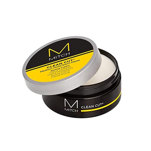 MITCH by Paul Mitchell Clean Cut Styling Cream for Men, Medium Hold, Semi-Matte Finish, For All Hair Types + Short to Medium Hair, 3 oz.
