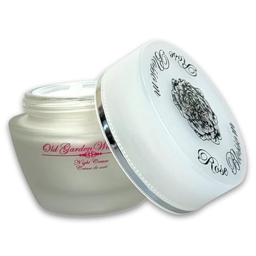 Rose Blossom ECOCERT Certified Old Garden Wild Rose Moisturizing Night Cream for All Skin Types - 50ml | 99% Natural Ingredients for Reducing Fine Lines, Dullness, Loss of Firmness