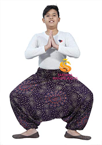 SARJANA Kids Rayon Mandala Harem Pants Children Girls Boys Boho Hippie Toddler Beach Unisex Comfy Trouser4