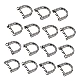 Homoyoyo 15 Piezas D-shaped Metal Buckles para Bolsos Diseño Herradura Resistente Aleación Anticorrosión Componentes Estables para DIY Artesanía y Accesorios de Bolsos